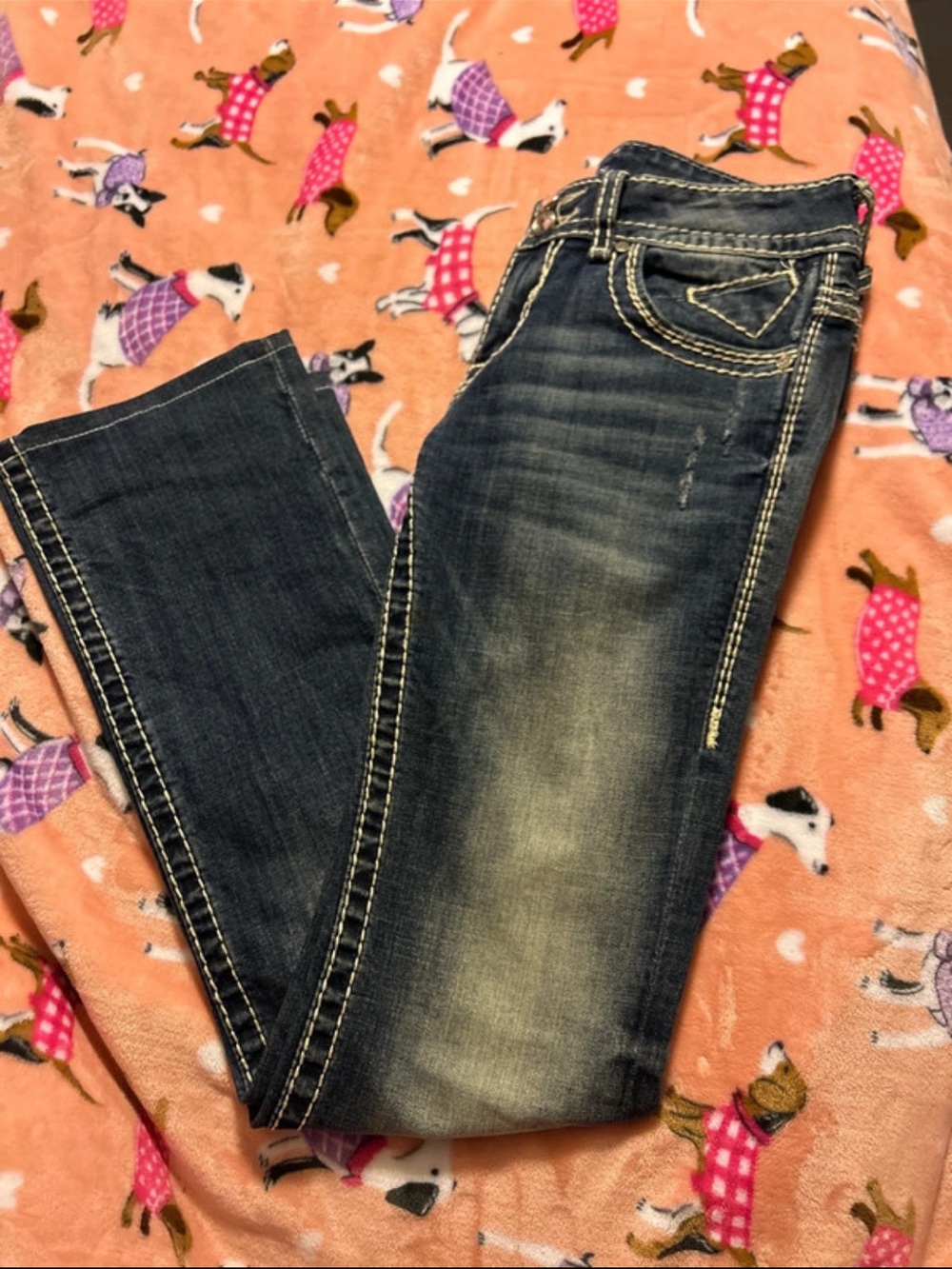 Vigoss Dark Blue Skinny Jeans with Contrast Stitching
